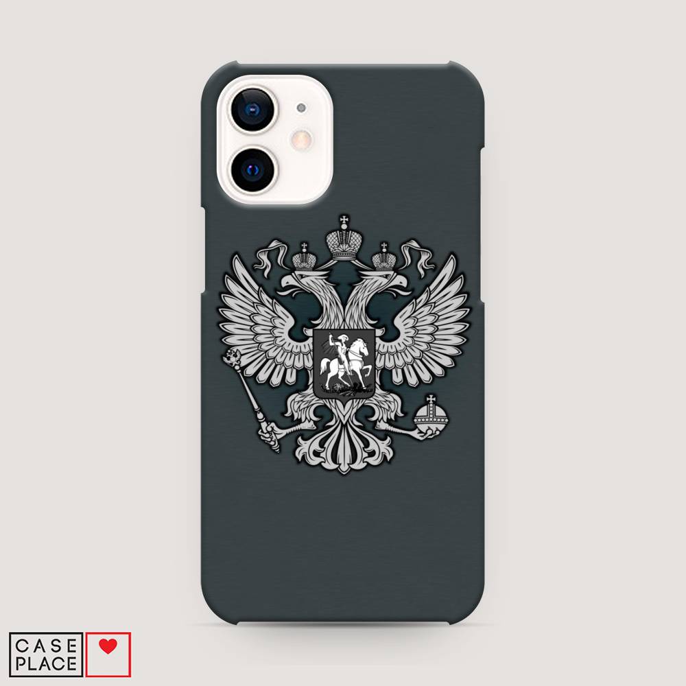 

Пластиковый чехол "Герб России серый" на Apple iPhone 12 mini, 12620-4