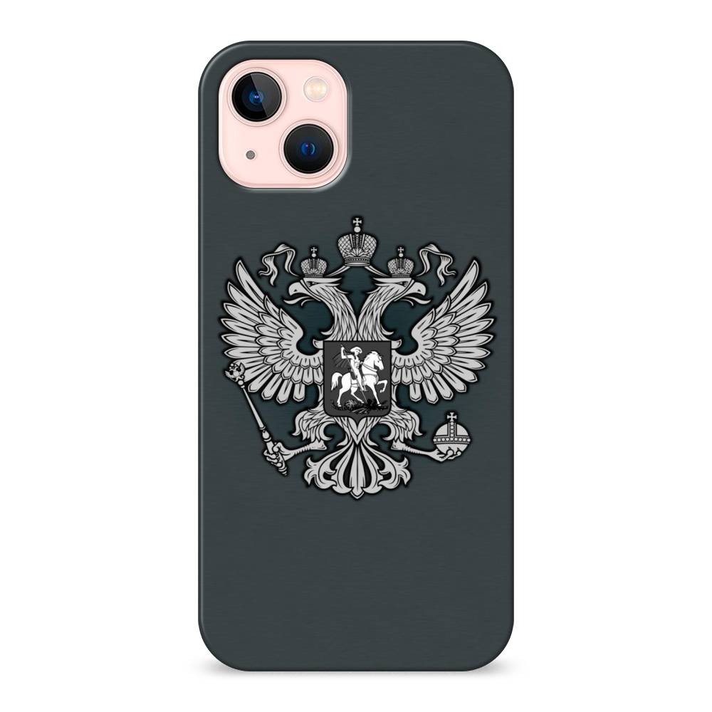 

Пластиковый чехол "Герб России серый" на Apple iPhone 13, 14220-4