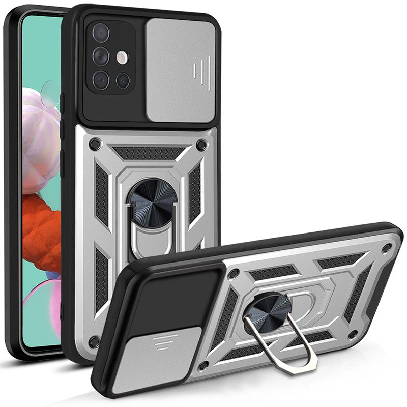 

Чехол с кольцом Bumper Case для Samsung Galaxy A51 (серебряный), Серебристый