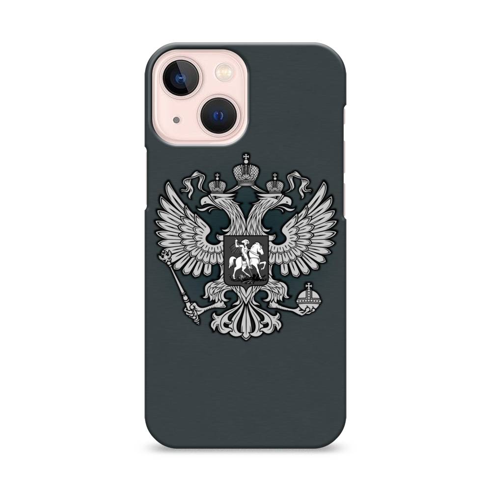 

Пластиковый чехол "Герб России серый" на Apple iPhone 13 mini, 14120-4