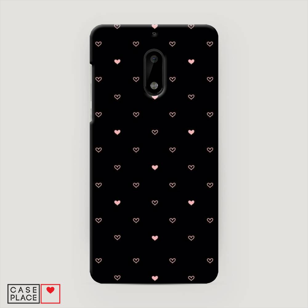 

Чехол Awog "Черный фон и сердечки" для Nokia 6, 120320-2