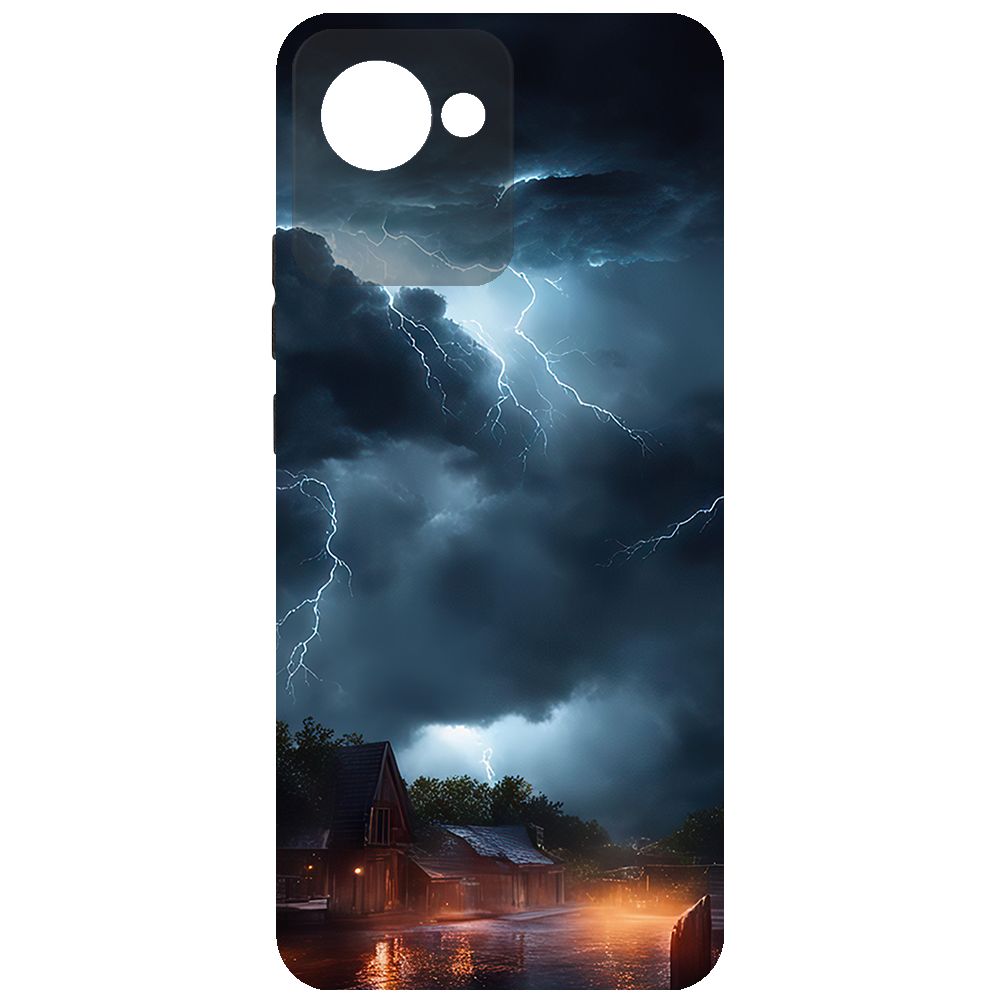 

Чехол-накладка Krutoff Soft Case Ночная гроза для Realme C30 черный
