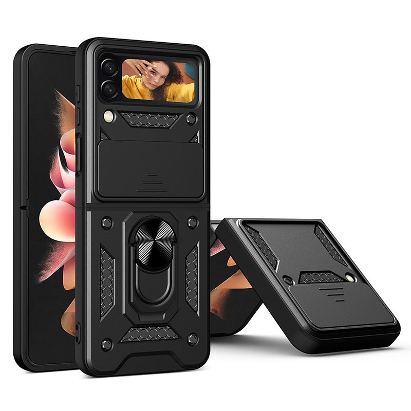 Чехол с кольцом Bumper Case для Samsung Galaxy Flip 4 (черный)