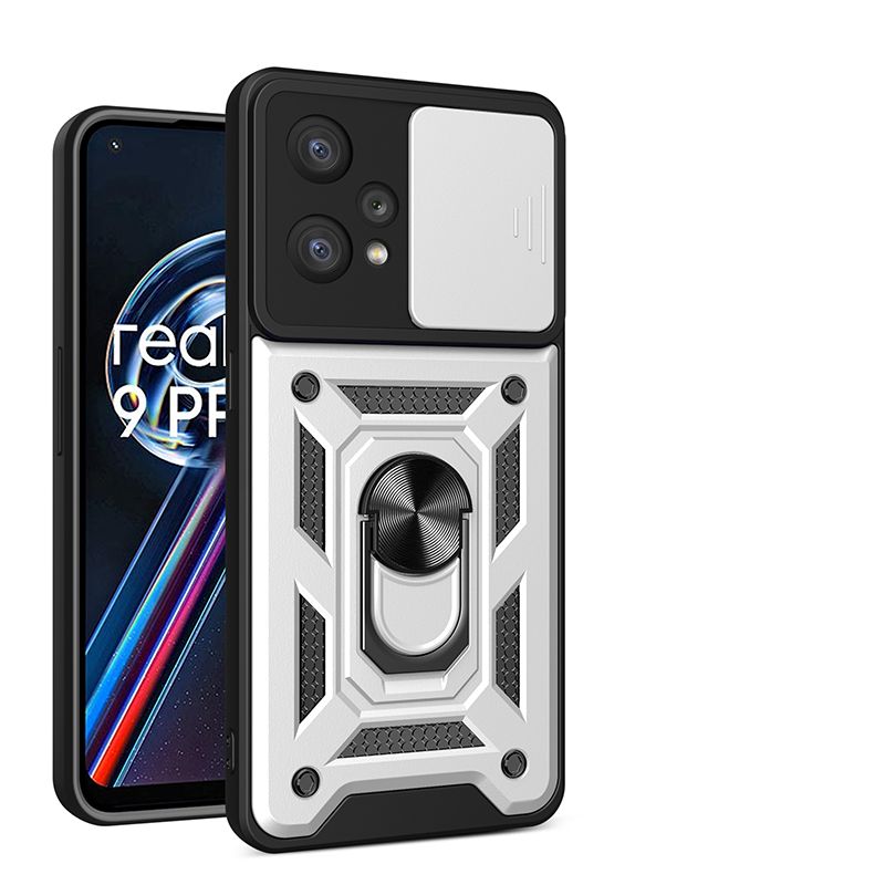 

Чехол с кольцом Bumper Case для Realme 9 Pro+ (серебряный), Серебристый