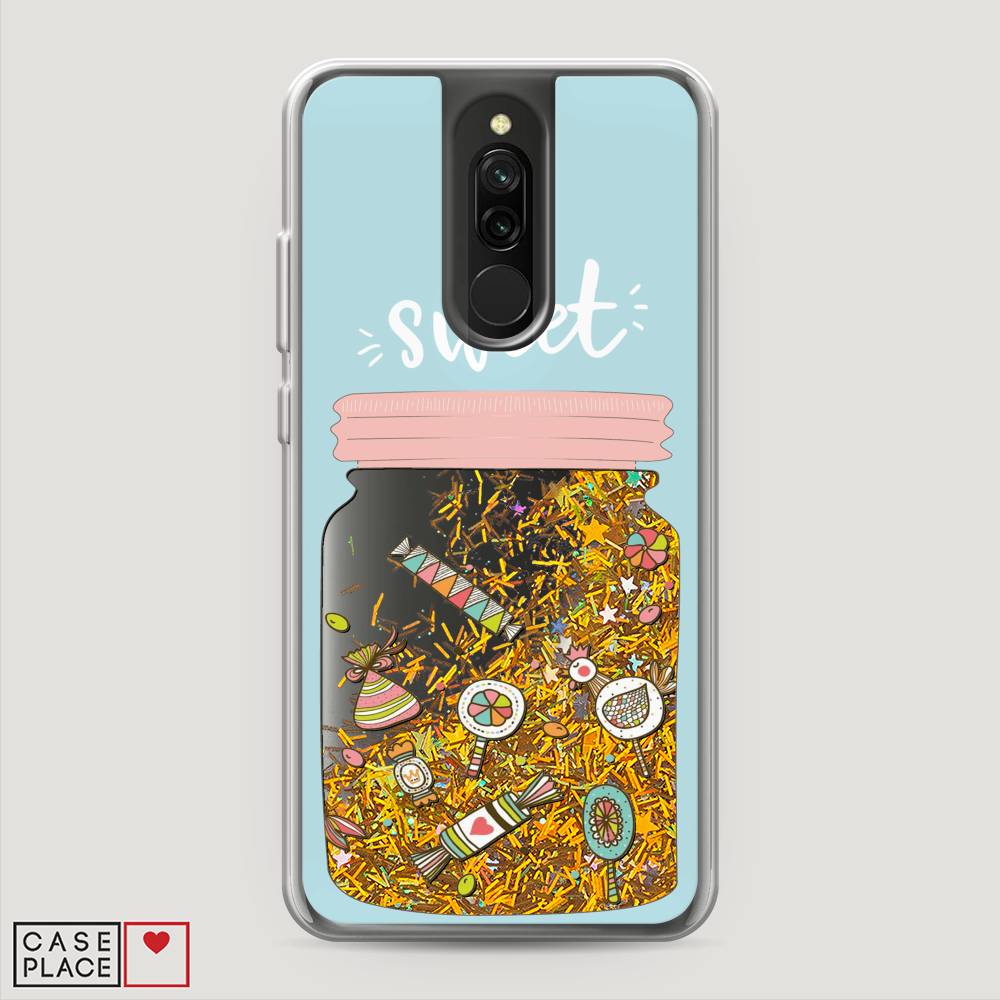 

Жидкий чехол с блестками "Конфетки в банке" на Xiaomi Redmi 8, 37190-1