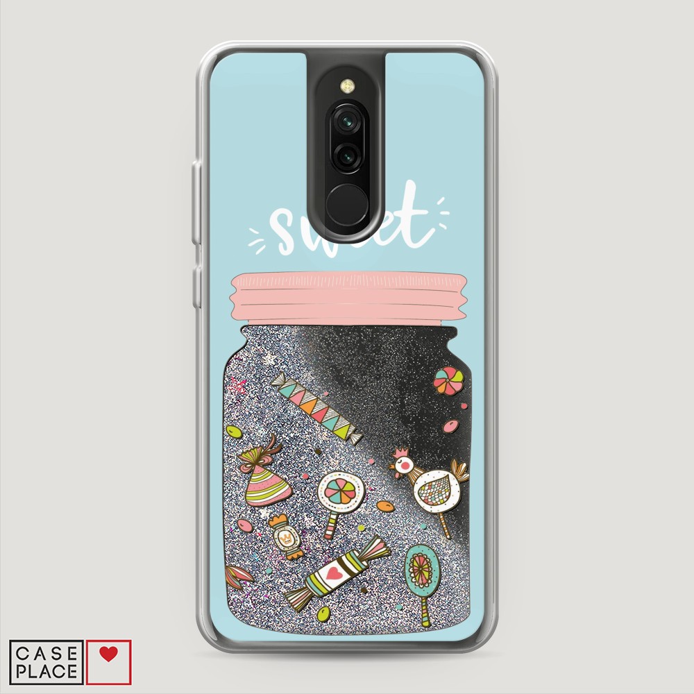 

Жидкий чехол с блестками "Конфетки в банке" на Xiaomi Redmi 8, 37191-1