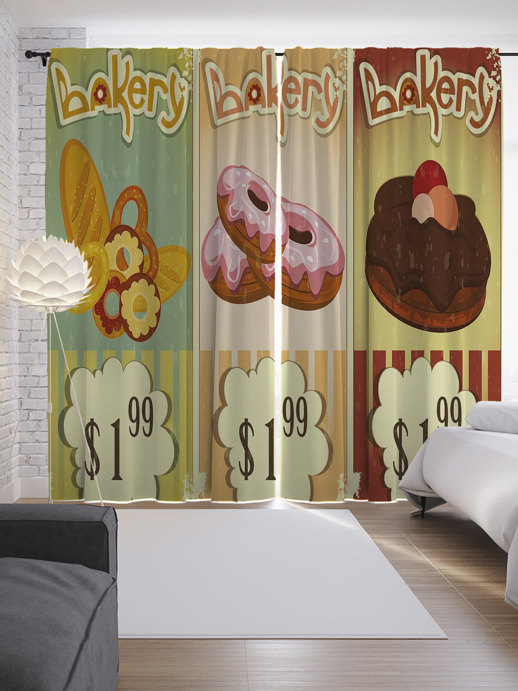 

Шторы JoyArty с фотопечатью "Курсы Биг Мак" из сатена, 290х265 см, Курсы Биг Мак