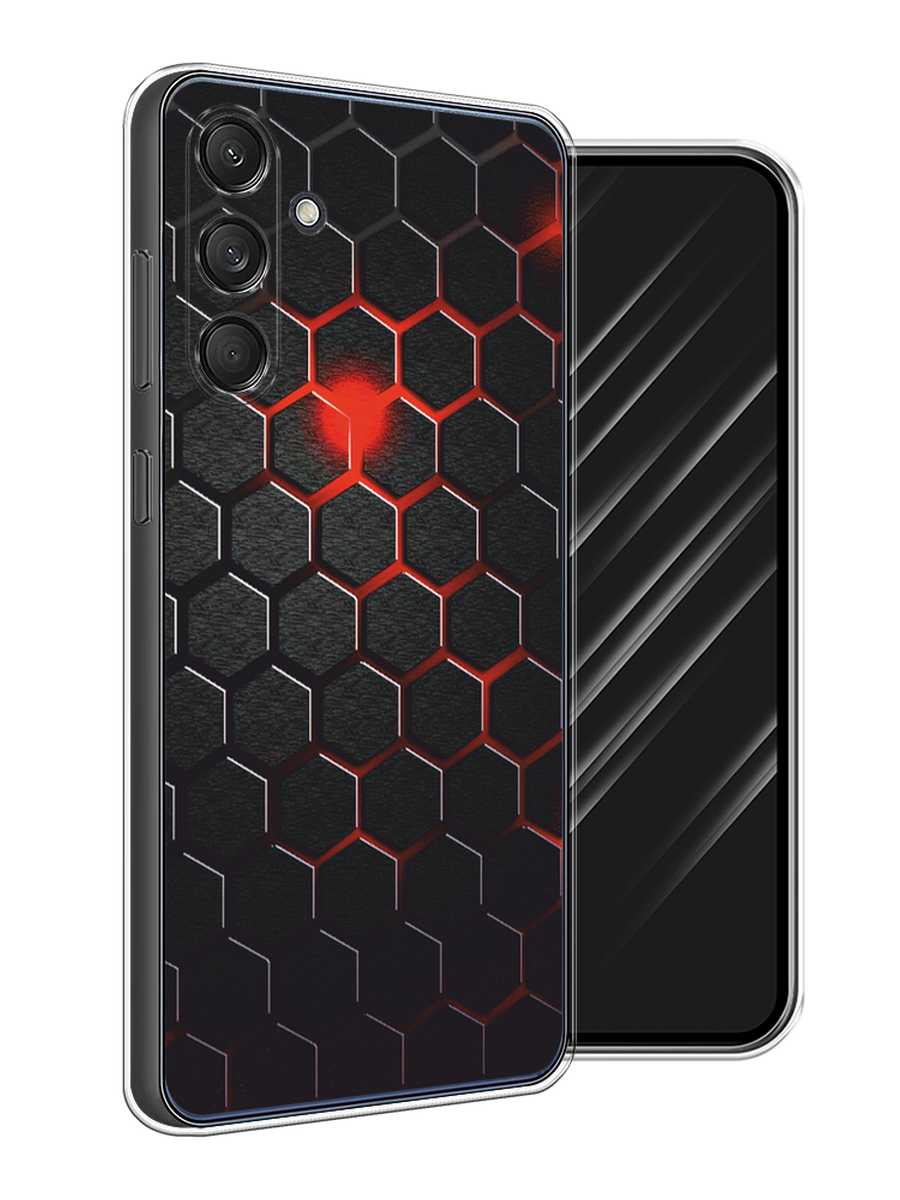 

Чехол Awog на Samsung Galaxy M55 "Фон соты красные", Красный;черный, 2109650-1