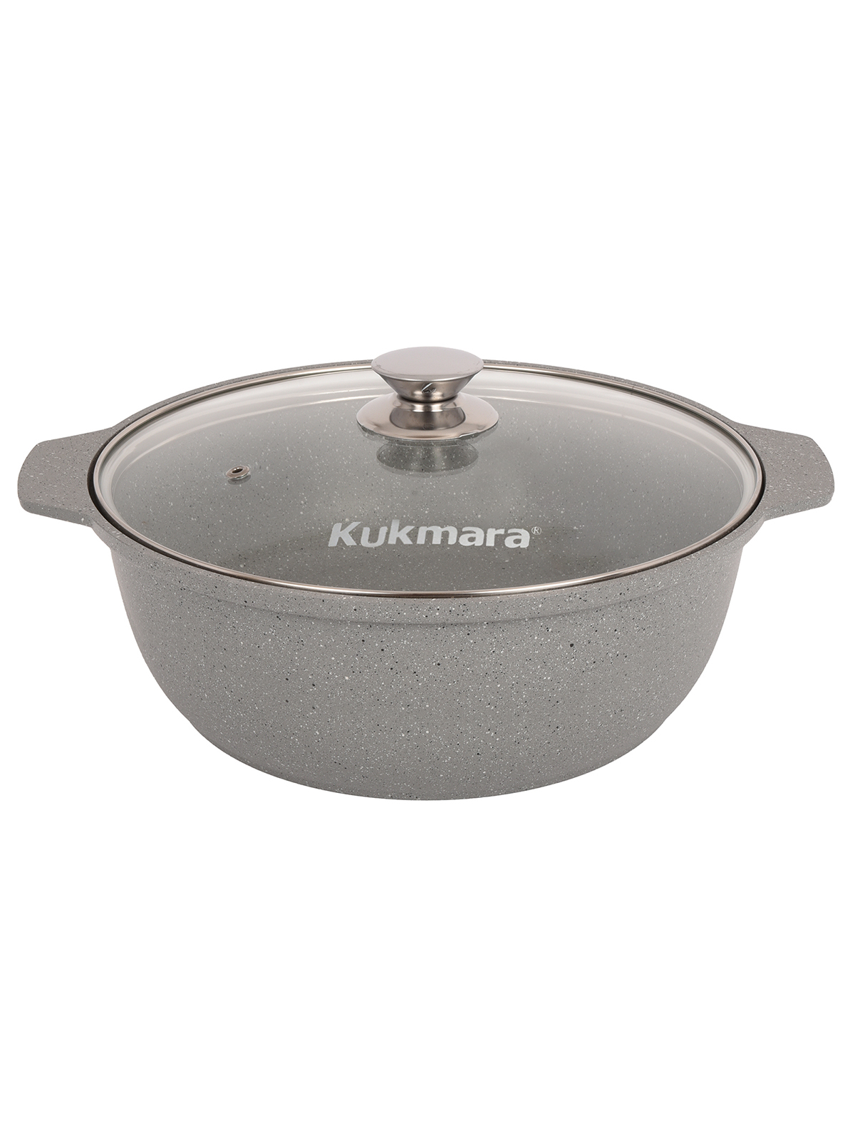 

Кастрюля-жаровня с крышкой Kukmara Мрамор антипригарная 5 л, Серый