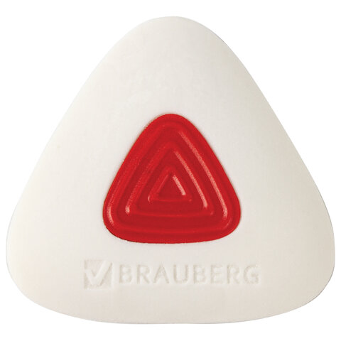 

Ластик BRAUBERG "Trios PRO", 36х36х9 мм, белый, треугольный, красный пластиковый держате