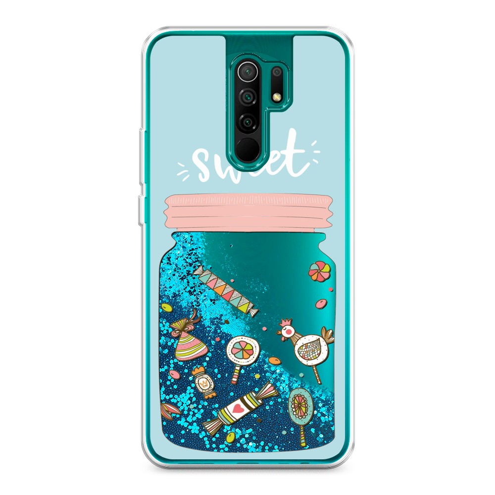 

Жидкий чехол с блестками "Конфетки в банке" на Xiaomi Redmi 9, 38393-1