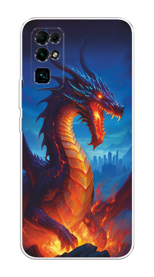 

Чехол на Honor 30 "Дракон над лавой", Оранжевый;коричневый;синий, 612150-1