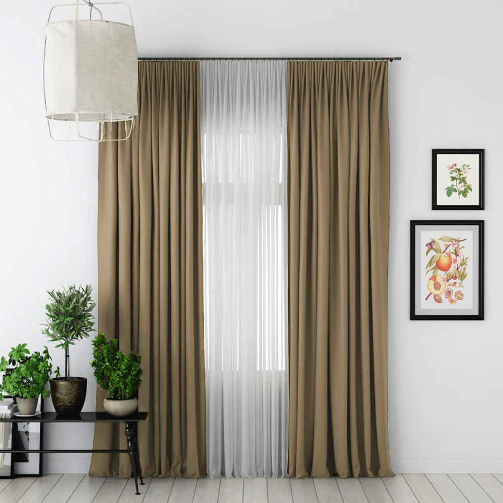 

Eleganta Шторы Eleganta 150х250 - 2 шт trc843196 (88284 Блэкаут однотонный Бежевый)