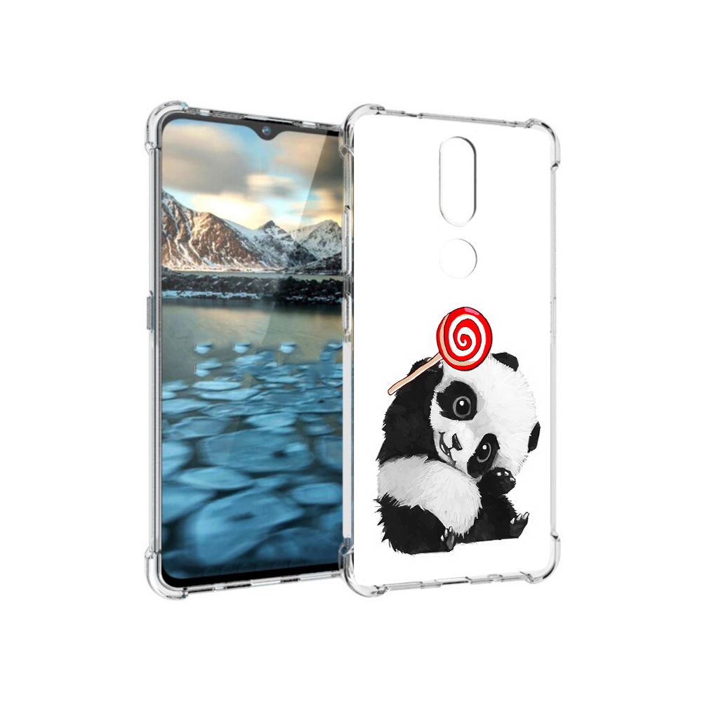 

Чехол MyPads Tocco для Nokia 2.4 панда с леденцом (PT227049.107.534), Прозрачный, Tocco