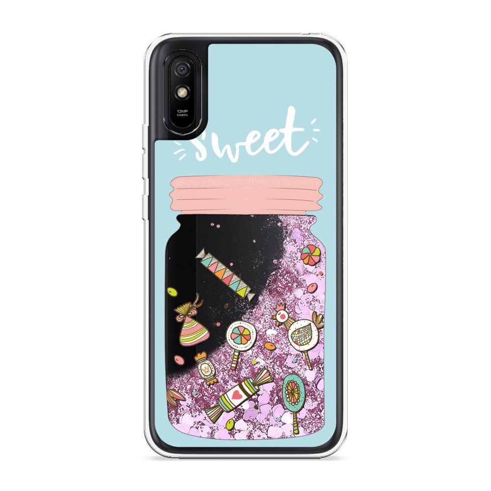

Жидкий чехол с блестками "Конфетки в банке" на Xiaomi Redmi 9A, 38994-1