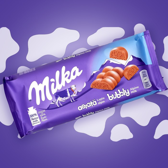 Молочный шоколад с пузырьками Milka bubbly milk chocolate 90 г