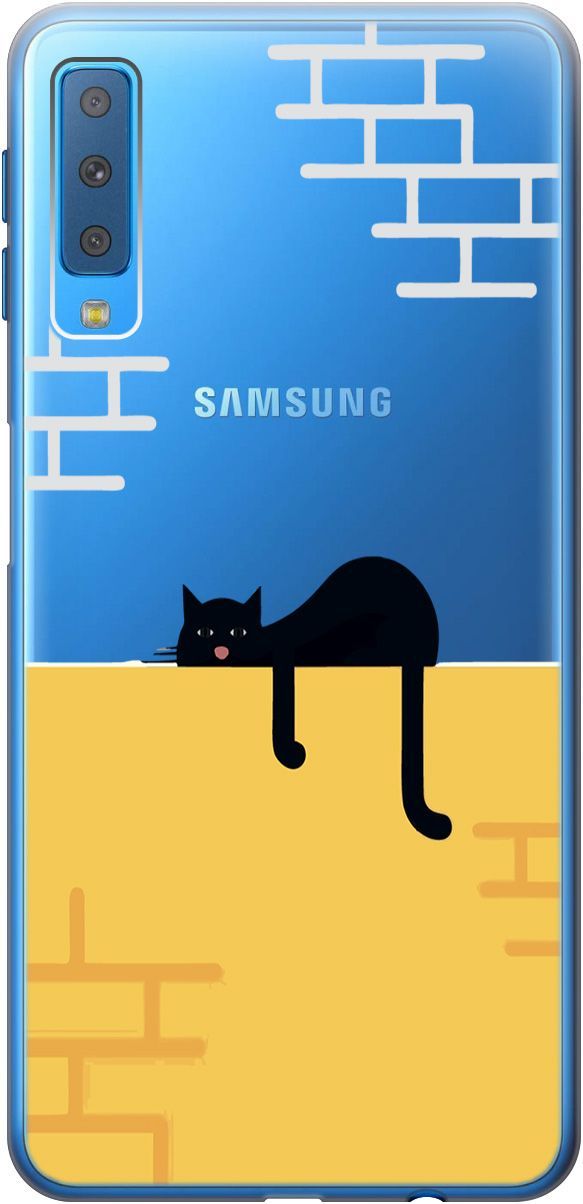 

Чехол на Samsung Galaxy A7 (2018) с принтом "Lazy Cat" прозрачный, Прозрачный;желтый, 5396