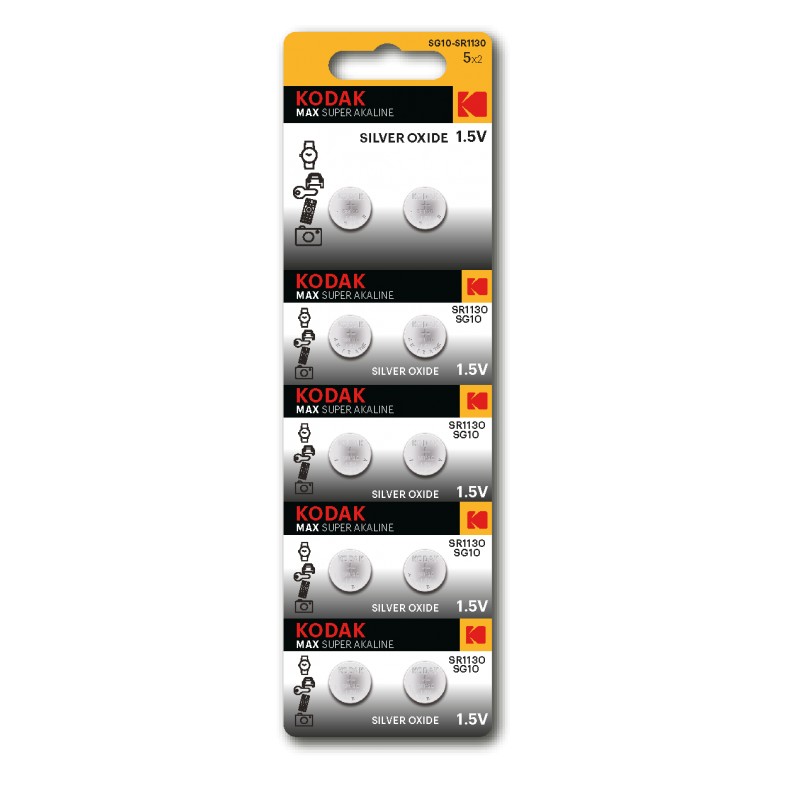 Батарейка Kodak Sg10 Sr1130 Sr54 Max Silver Oxid Button Cell KODAK арт. 30425088-RU1