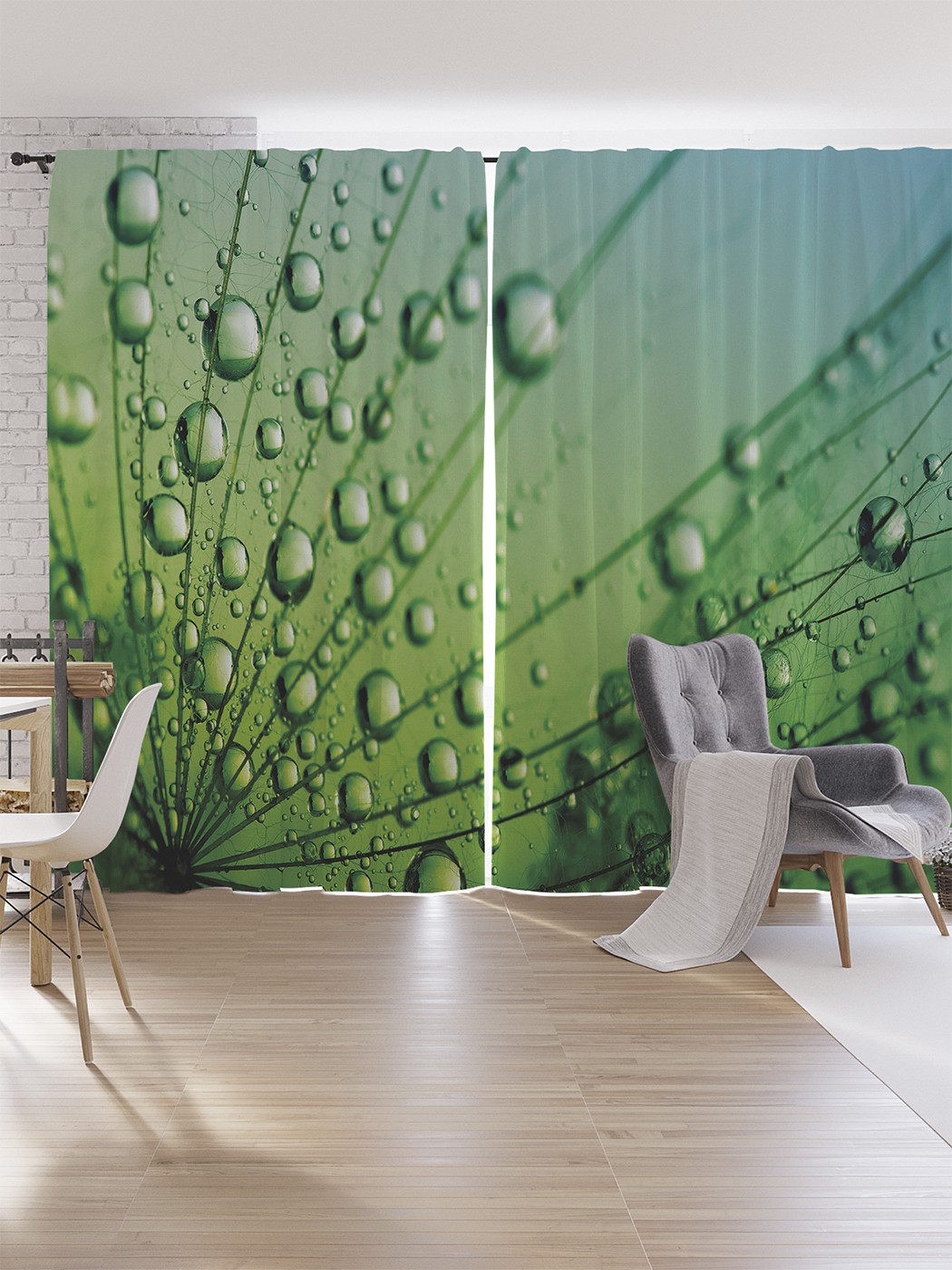 

Шторы под лён JoyArty "Зонтик одуванчика в росе", серия Oxford DeLux, 340х265 см, Зонтик одуванчика в росе