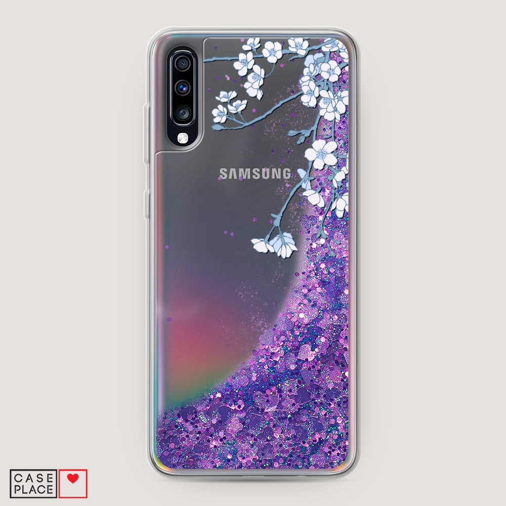 

Жидкий чехол с блестками "Цветочная фантазия 3" на Samsung Galaxy A70, 28192-1