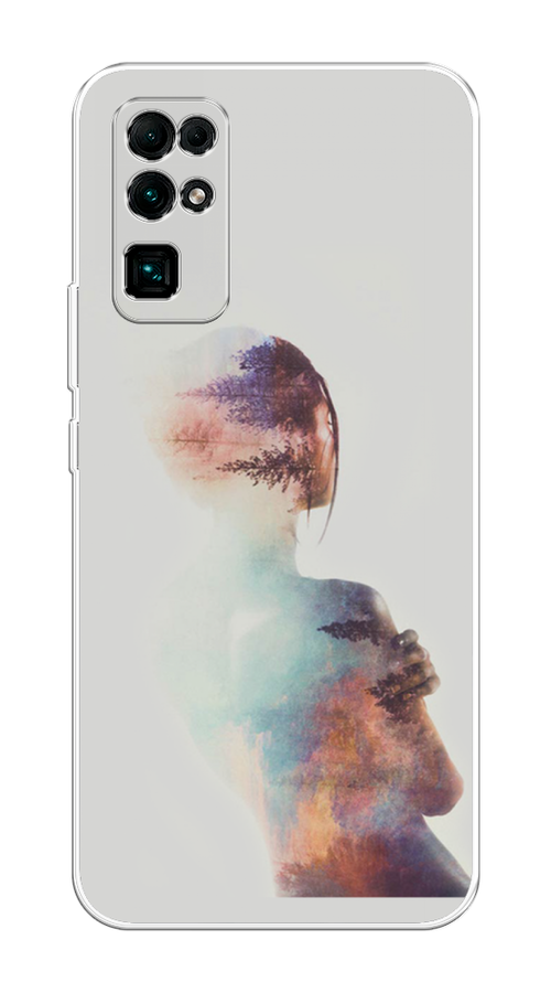 

Чехол на Honor 30 "Девушка-лес", Розовый;голубой;серый, 612150-1