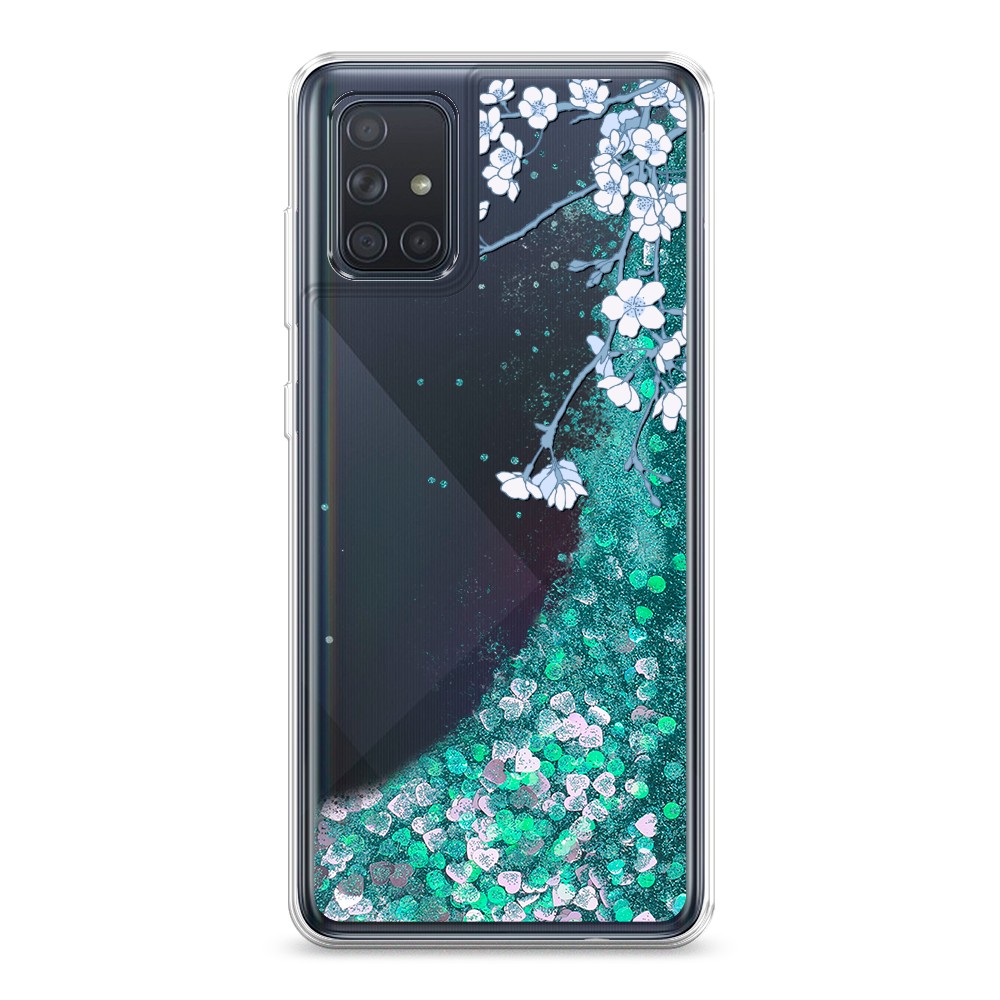 

Жидкий чехол с блестками "Цветочная фантазия 3" на Samsung Galaxy A71, 29095-1