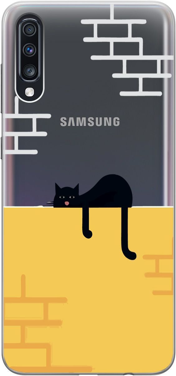 

Чехол на Samsung Galaxy A70/A70s с принтом "Lazy Cat" прозрачный, Прозрачный;желтый, 5398