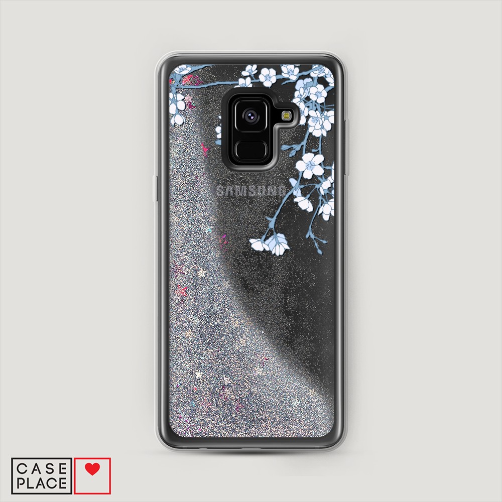 

Жидкий чехол с блестками "Цветочная фантазия 3" на Samsung Galaxy A8 2018, 25491-1
