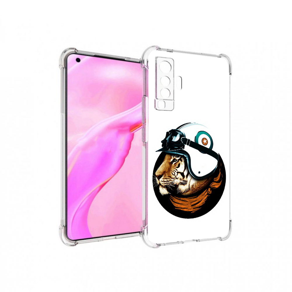 

Чехол MyPads Tocco для Vivo X50 Тигр в шлеме (PT226969.391.171), Прозрачный, Tocco