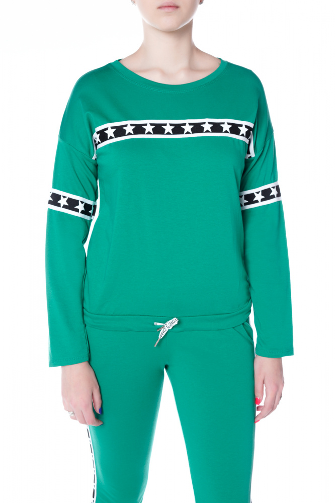 

Свитшот женский Norah&Olivia BB1235 зеленый one size, BB1235