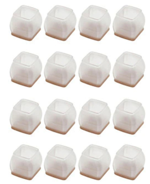 

Протекторы на ножки мебели квадратные прозрачные 16 шт, Прозрачный