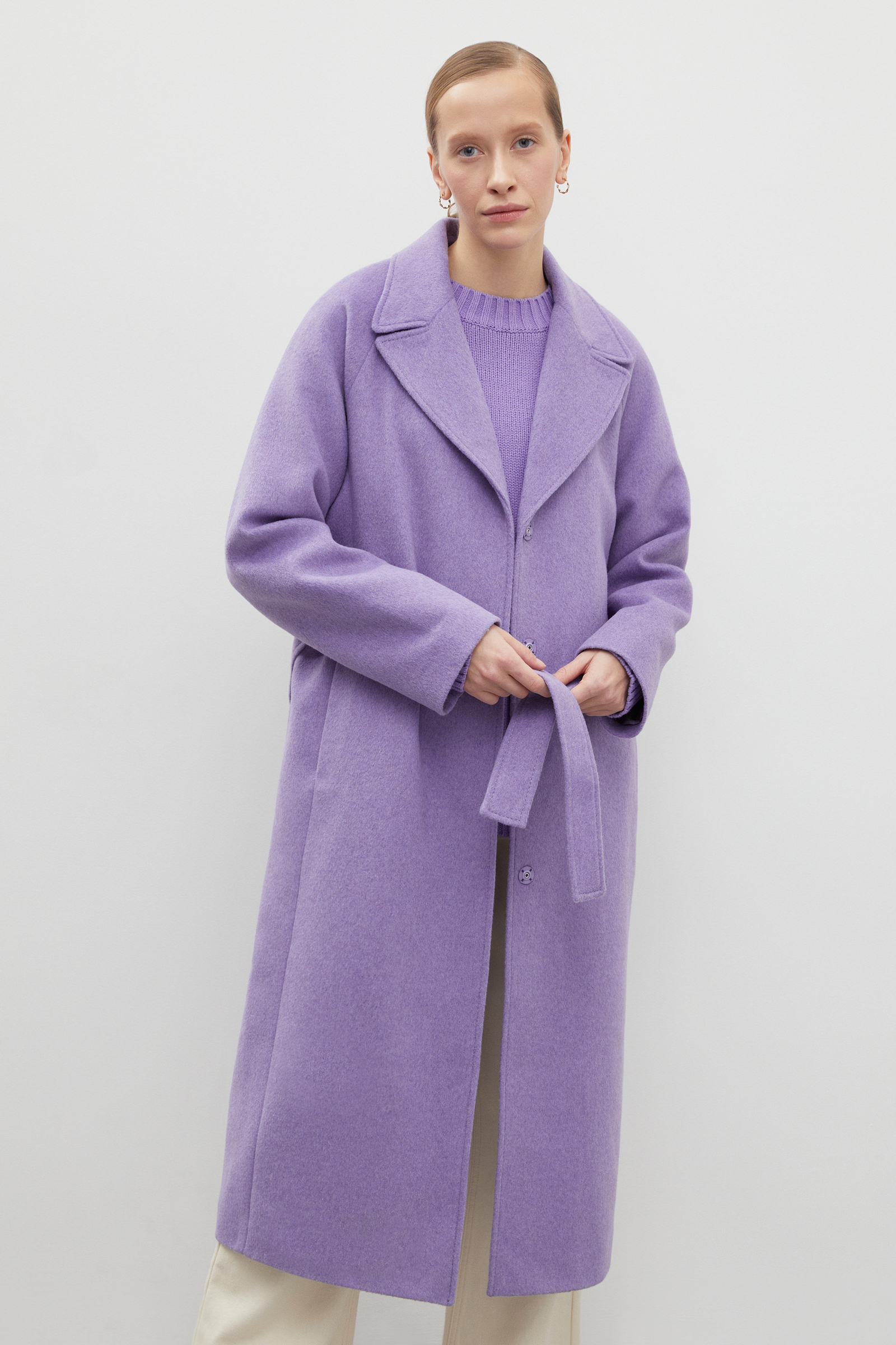 Пальто женское Finn Flare FBD11034-2 фиолетовое XS