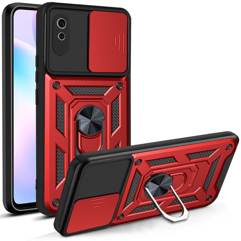 

Чехол с кольцом Bumper Case для Xiaomi Redmi 9A (красный)