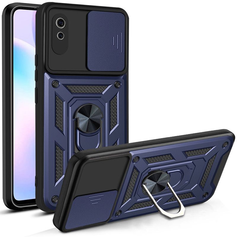 

Чехол с кольцом Bumper Case для Xiaomi Redmi 9A (синий)