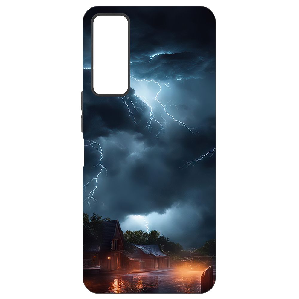 Чехол-накладка Krutoff Soft Case Ночная гроза для TCL 30 черный