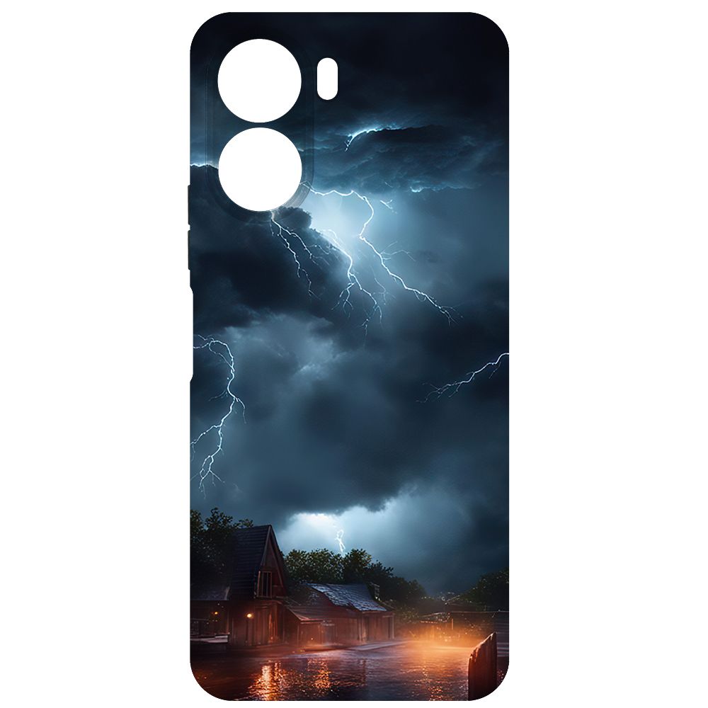 

Чехол-накладка Krutoff Soft Case Ночная гроза для Vivo Y16 черный