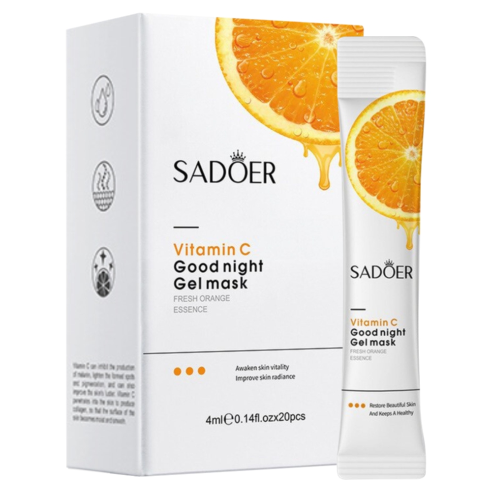 Маска для лица Sadoer Омолаживающая гелевая ночная с витамином С 20 шт 4 мл