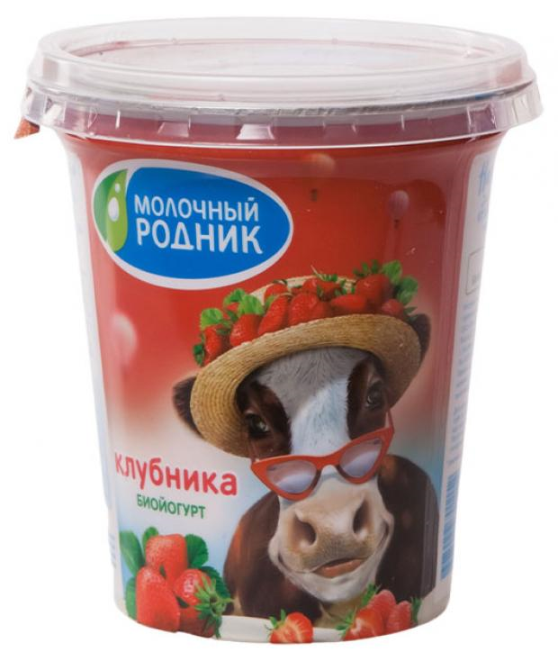 фото Биойогурт молочный родник клубника 2,5% 350 г