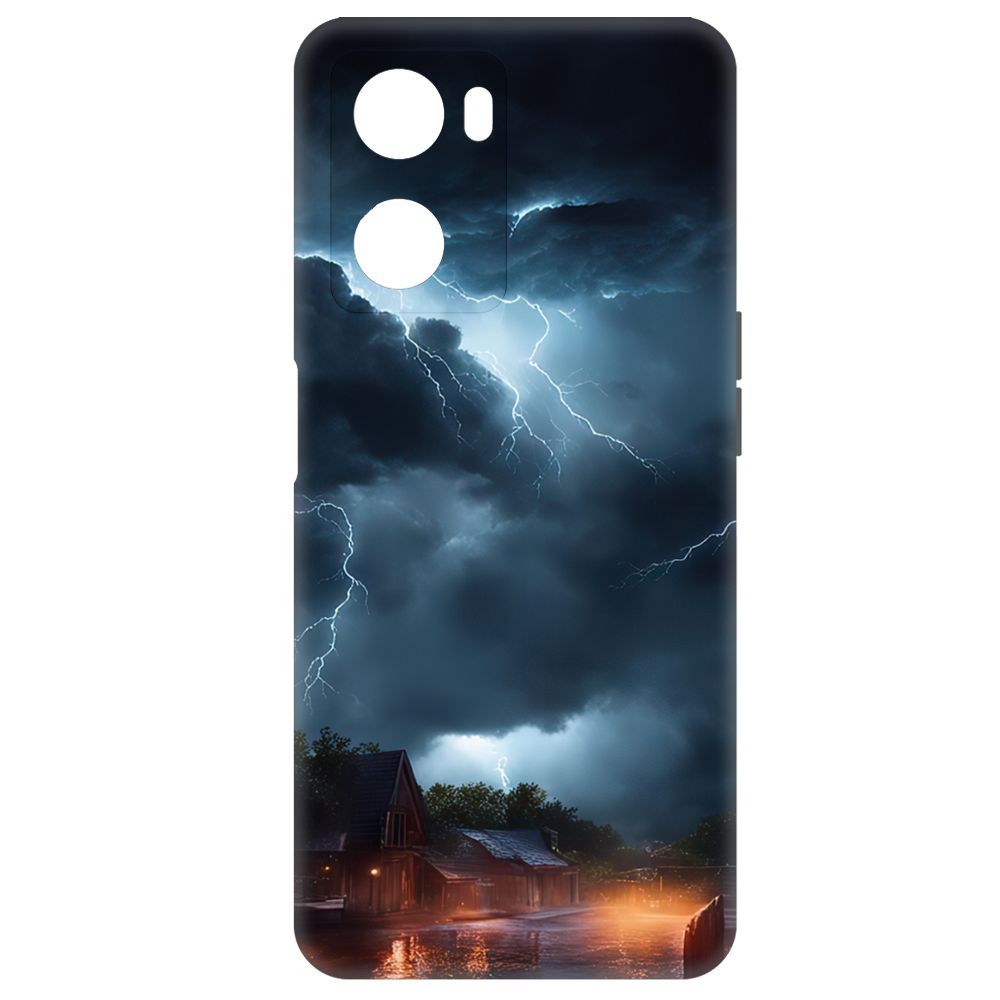 

Чехол-накладка Krutoff Soft Case Ночная гроза для Oppo A57 черный