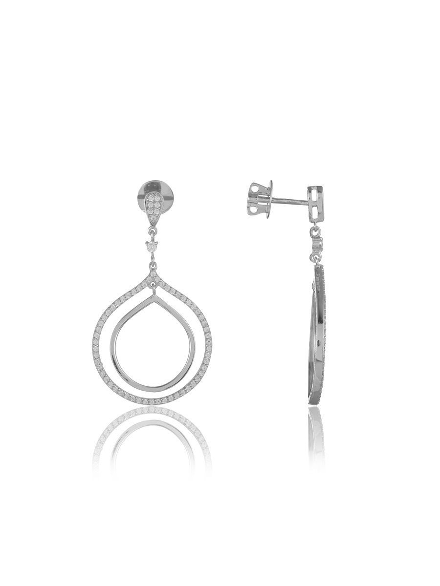 

Серьги-подвески из серебра с фианитом TOP CRYSTAL 40455318, 40455318