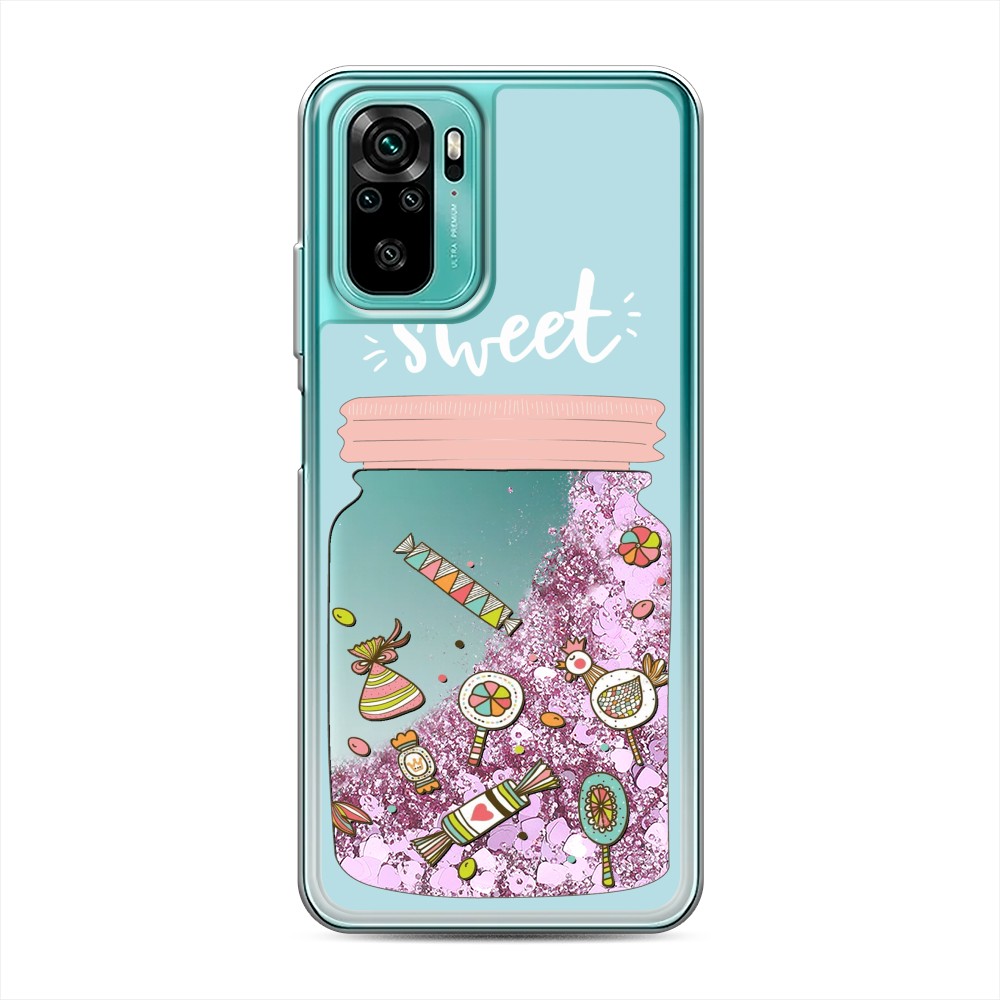 

Жидкий чехол с блестками "Конфетки в банке" на Xiaomi Redmi Note 10