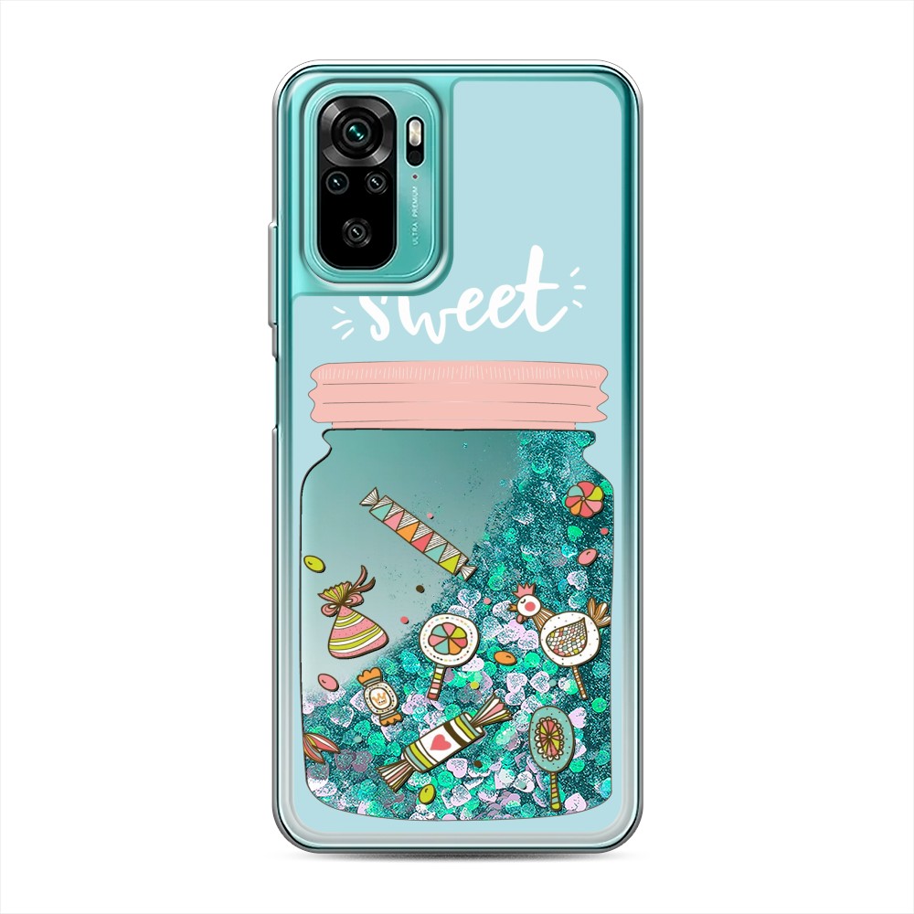 

Жидкий чехол с блестками "Конфетки в банке" на Xiaomi Redmi Note 10