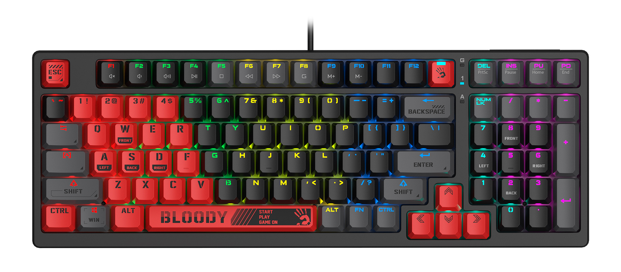 Проводная игровая клавиатура A4Tech Bloody S98 красный, Black (SPORTS RED)