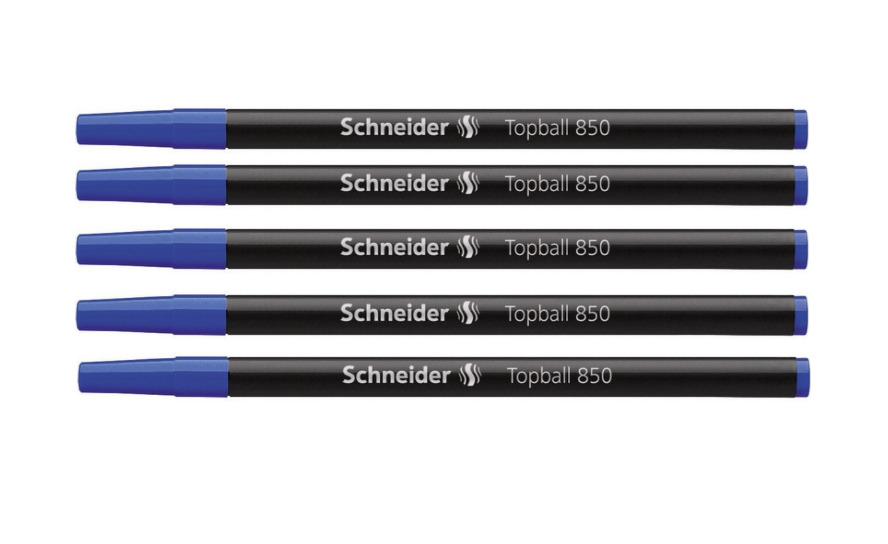 Набор 5 шт. Стержень для роллера Schneider Topball 850 синий, тип G1, 110 мм, линия 0,5 мм