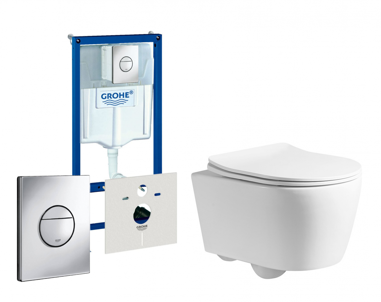 

Комплект: инсталляция Grohe Rapid SL + унитаз Sella PP + кнопка хром, 553308
