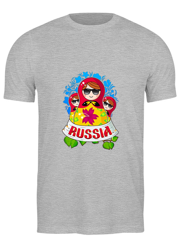 Футболка мужская Printio Матрешка серая XL