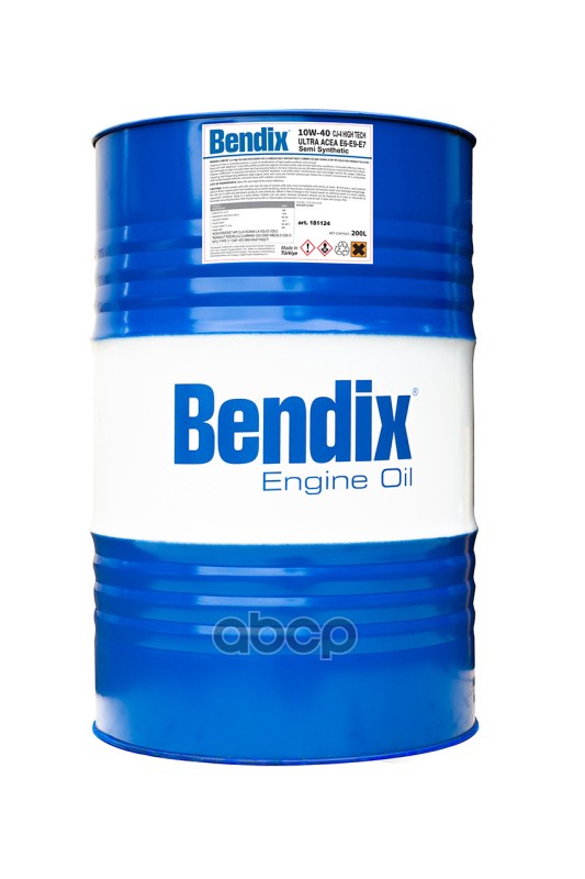 Моторное масло BENDIX High Tech Ultra полусинтетическое 10w40 208л