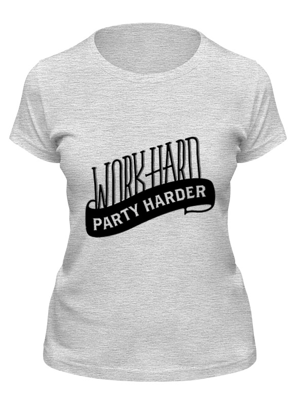 

Футболка женская Printio Work hard серая XL, Серый, Work hard
