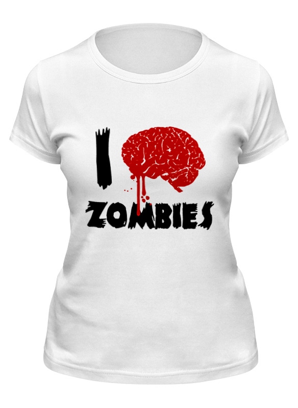 

Футболка женская Printio I love zombies белая XL, Белый, I love zombies