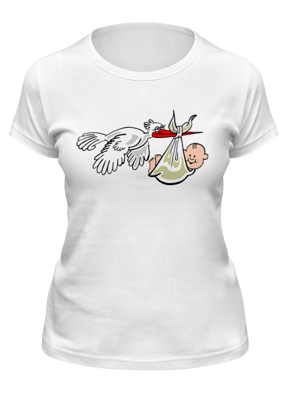 

Футболка женская Printio Gift stork белая XL, Белый, Gift stork